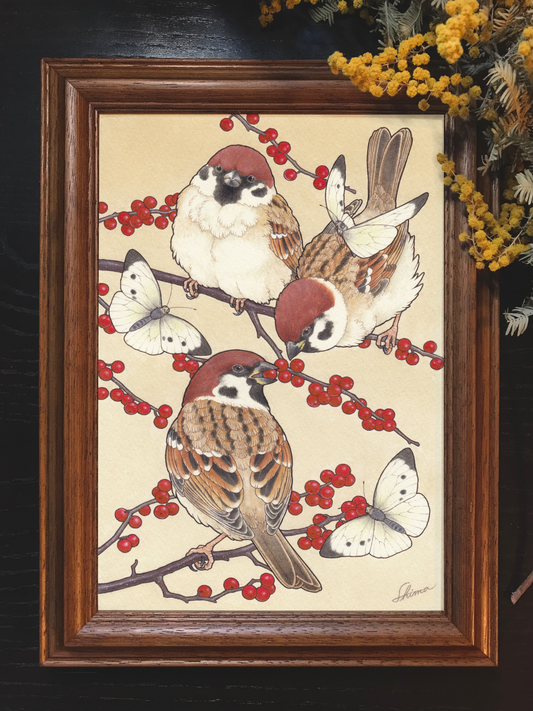 Swallow and Japanese winterberry