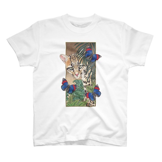 Ocelot × tropical plants -7.5oz heavy cotton T-shirts