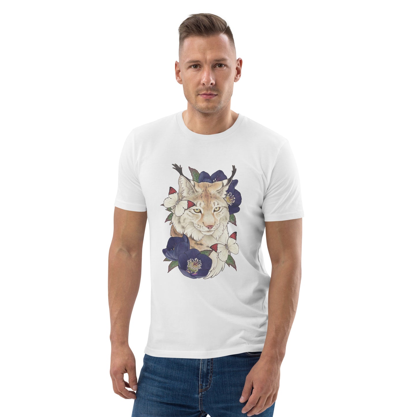 Lynx & black hellebore-Unisex organic cotton t-shirt