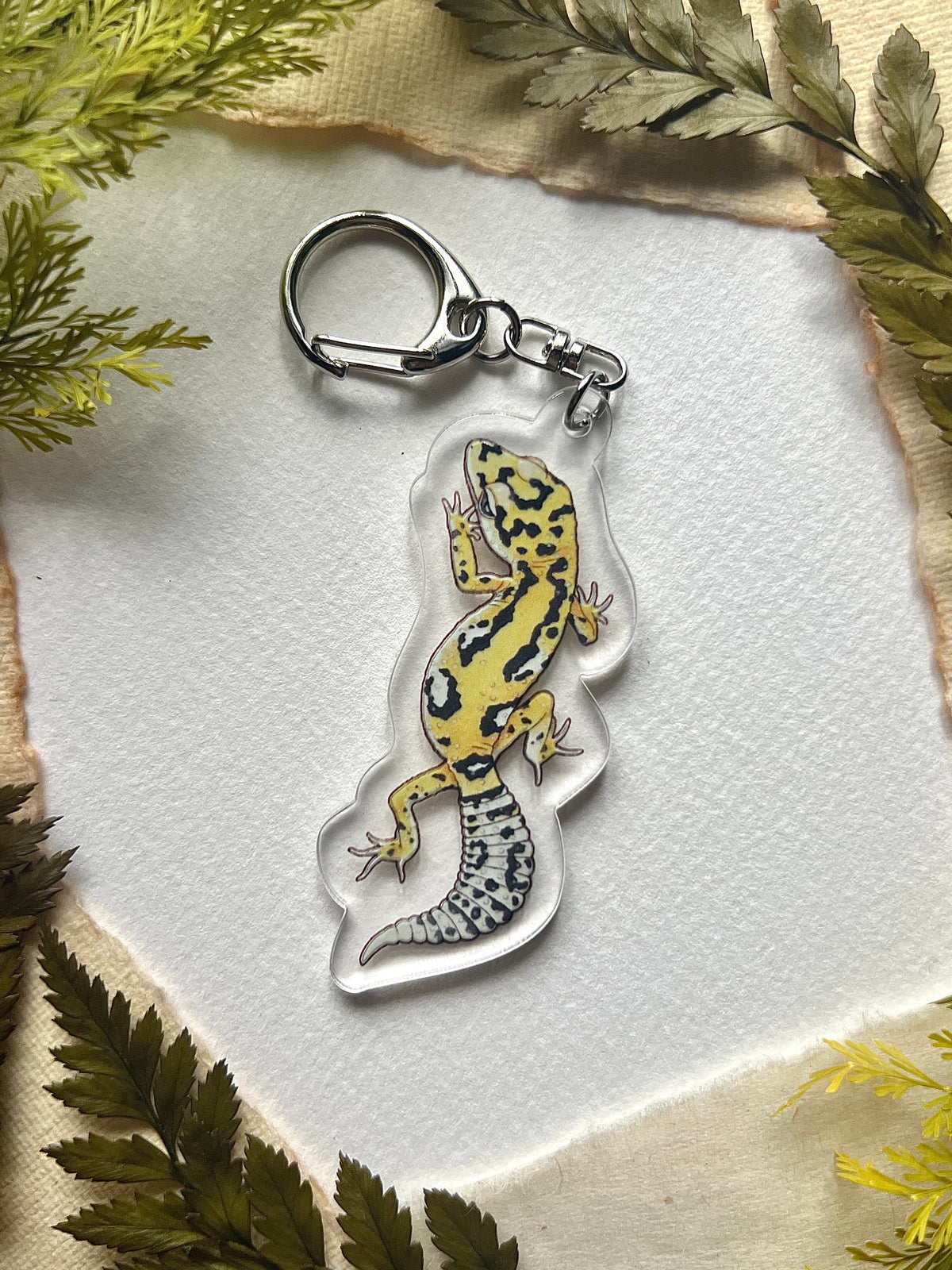 ヒョウモントカゲモドキ黄　アクリルキーホルダー