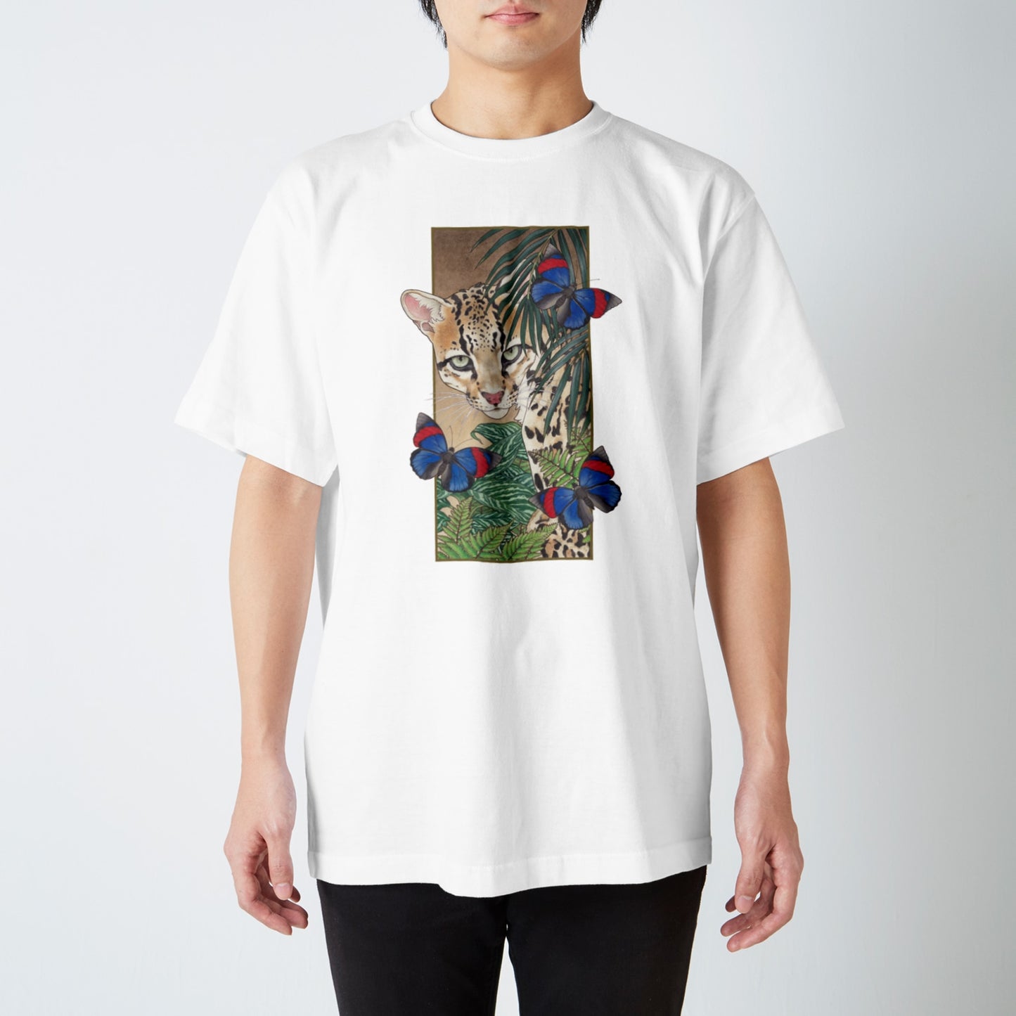 Ocelot x tropical plants -7.5oz heavy cotton T-shirts