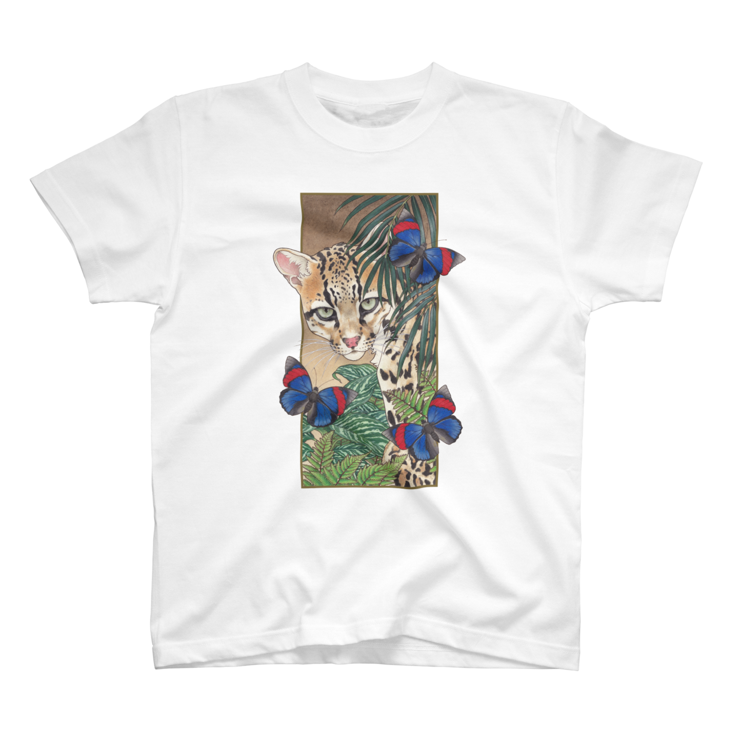 Ocelot x tropical plants -7.5oz heavy cotton T-shirts