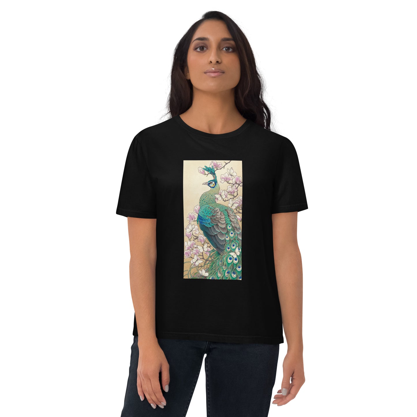 Green peafowl -Unisex organic cotton t-shirt