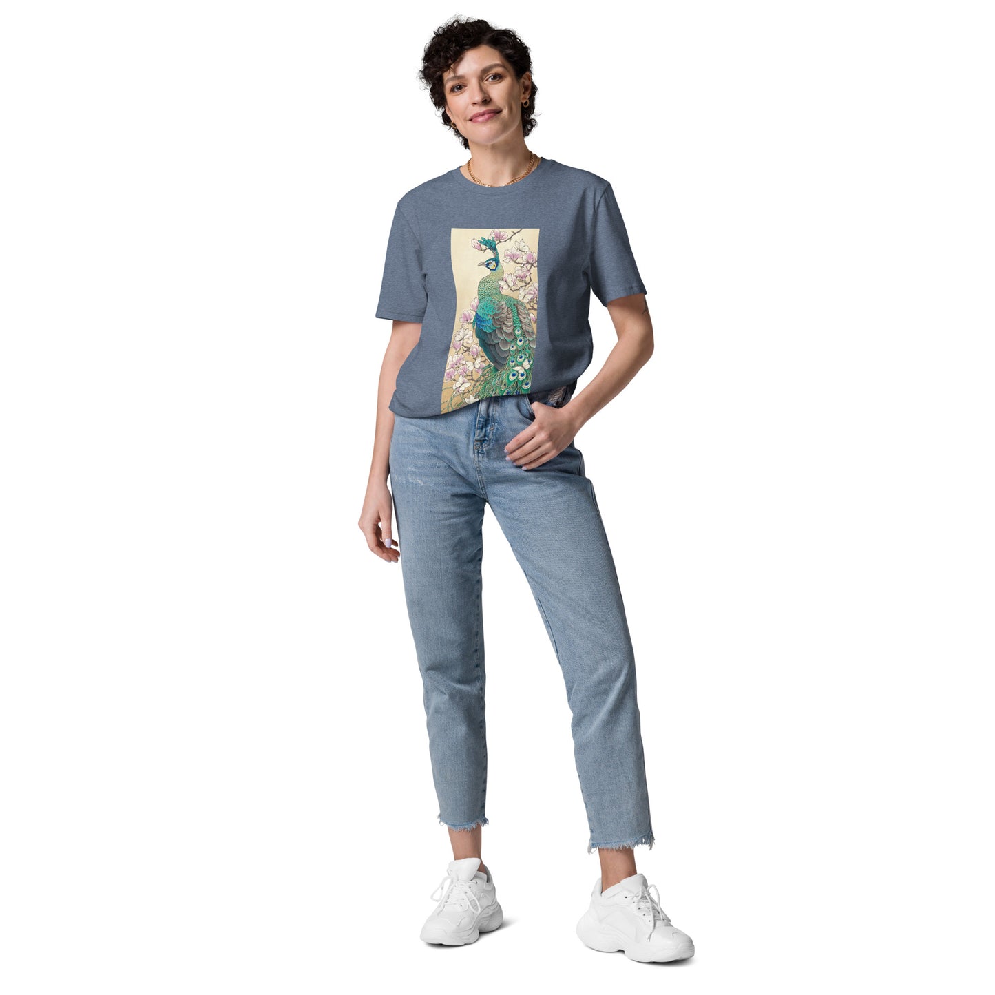 Green peafowl -Unisex organic cotton t-shirt
