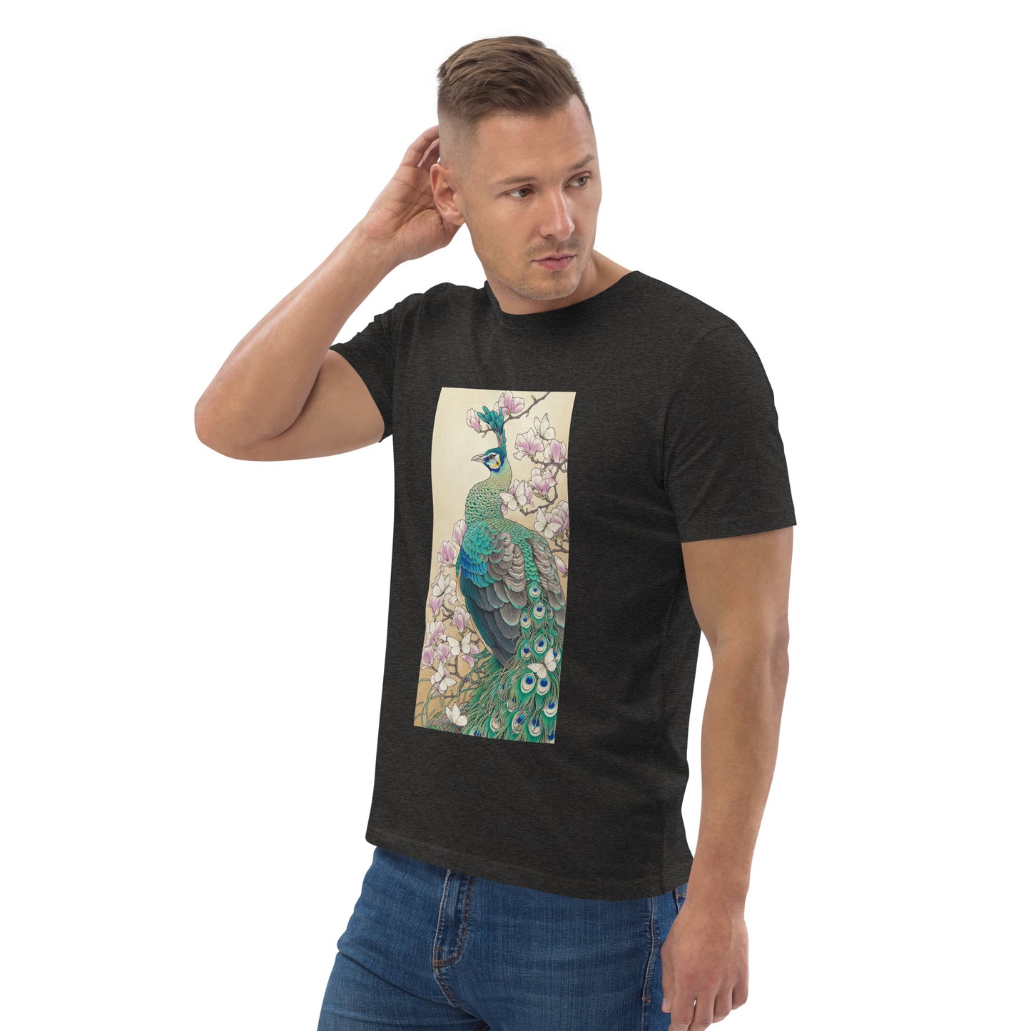 Green peafowl -Unisex organic cotton t-shirt