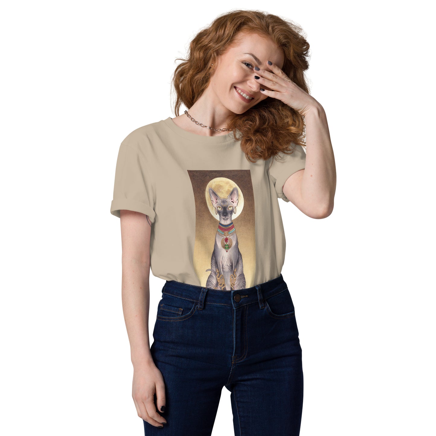 Bastet like Egyptian cat-Unisex organic cotton T-shirt