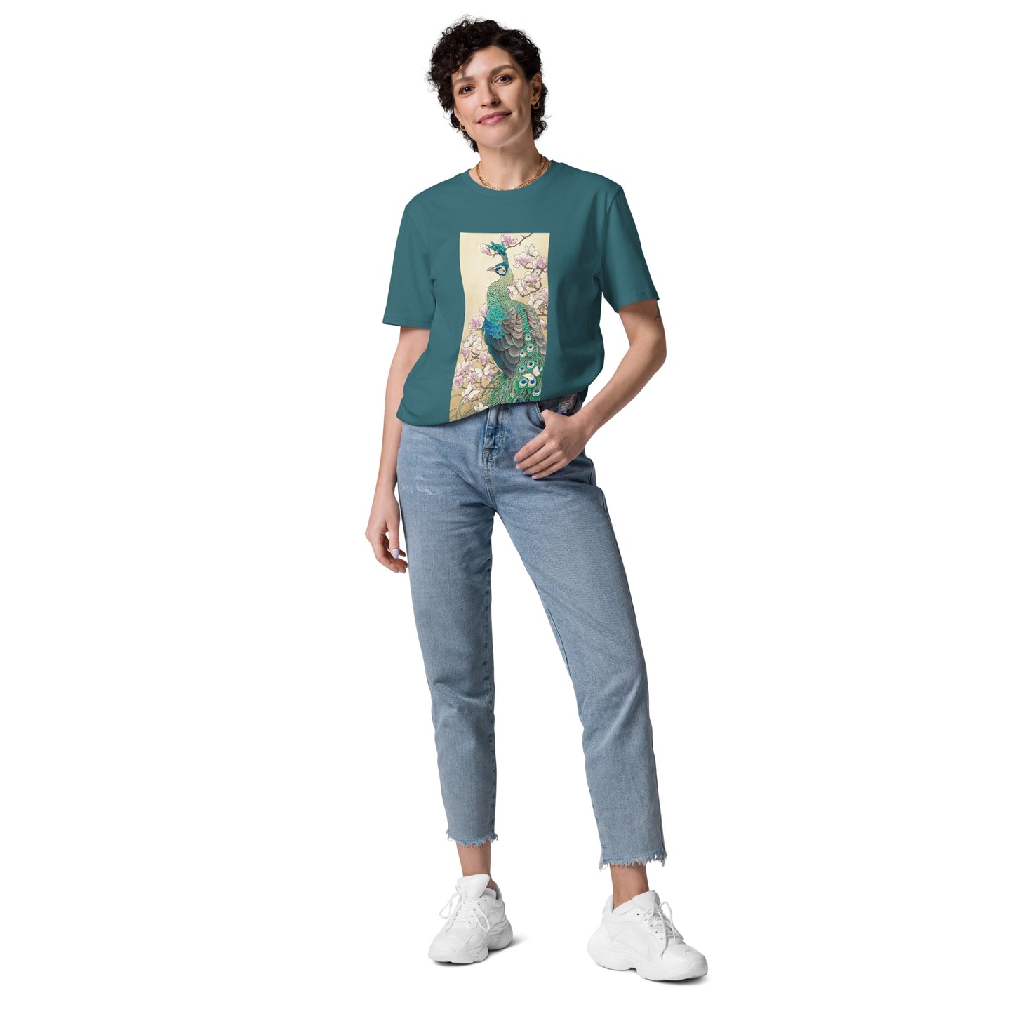 Green peafowl -Unisex organic cotton t-shirt