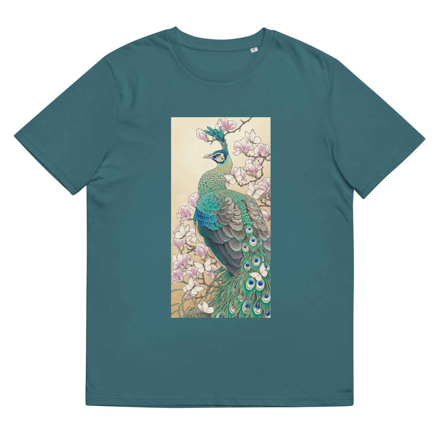 Green peafowl -Unisex organic cotton t-shirt