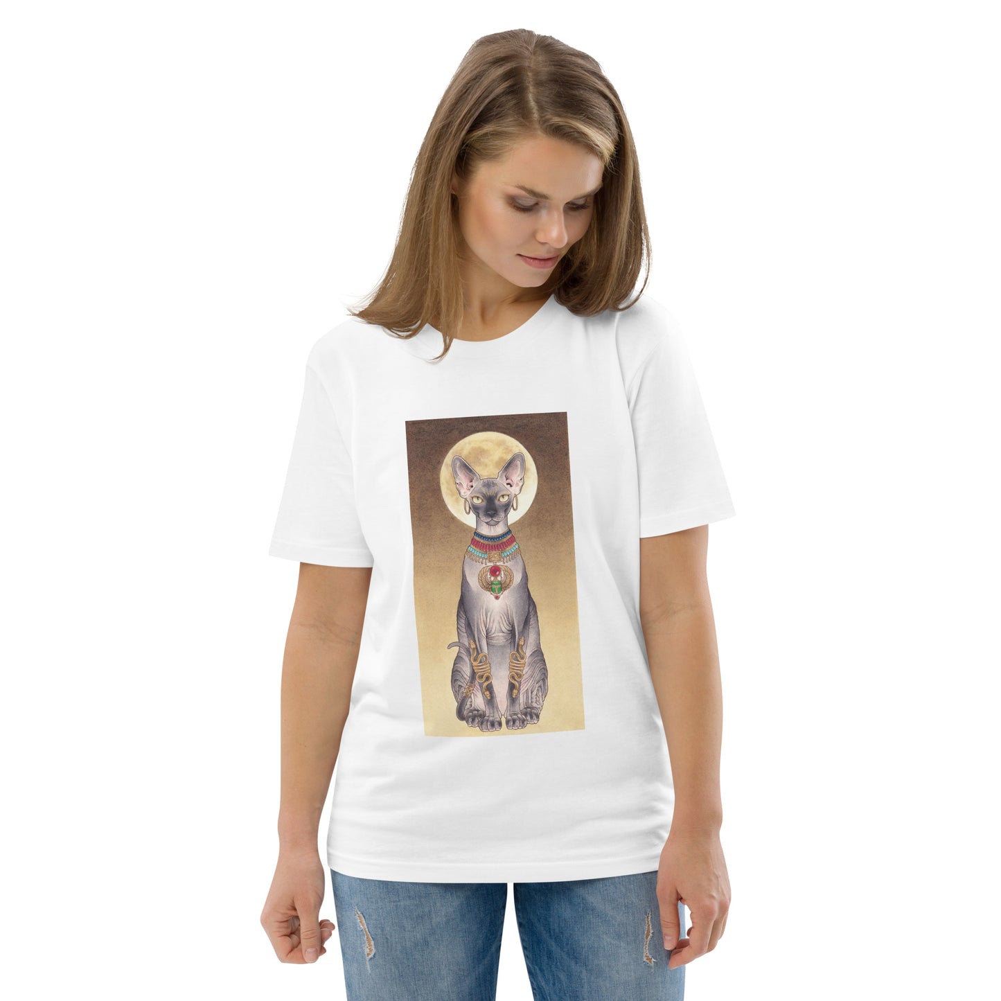 Bastet like Egyptian cat-Unisex organic cotton T-shirt