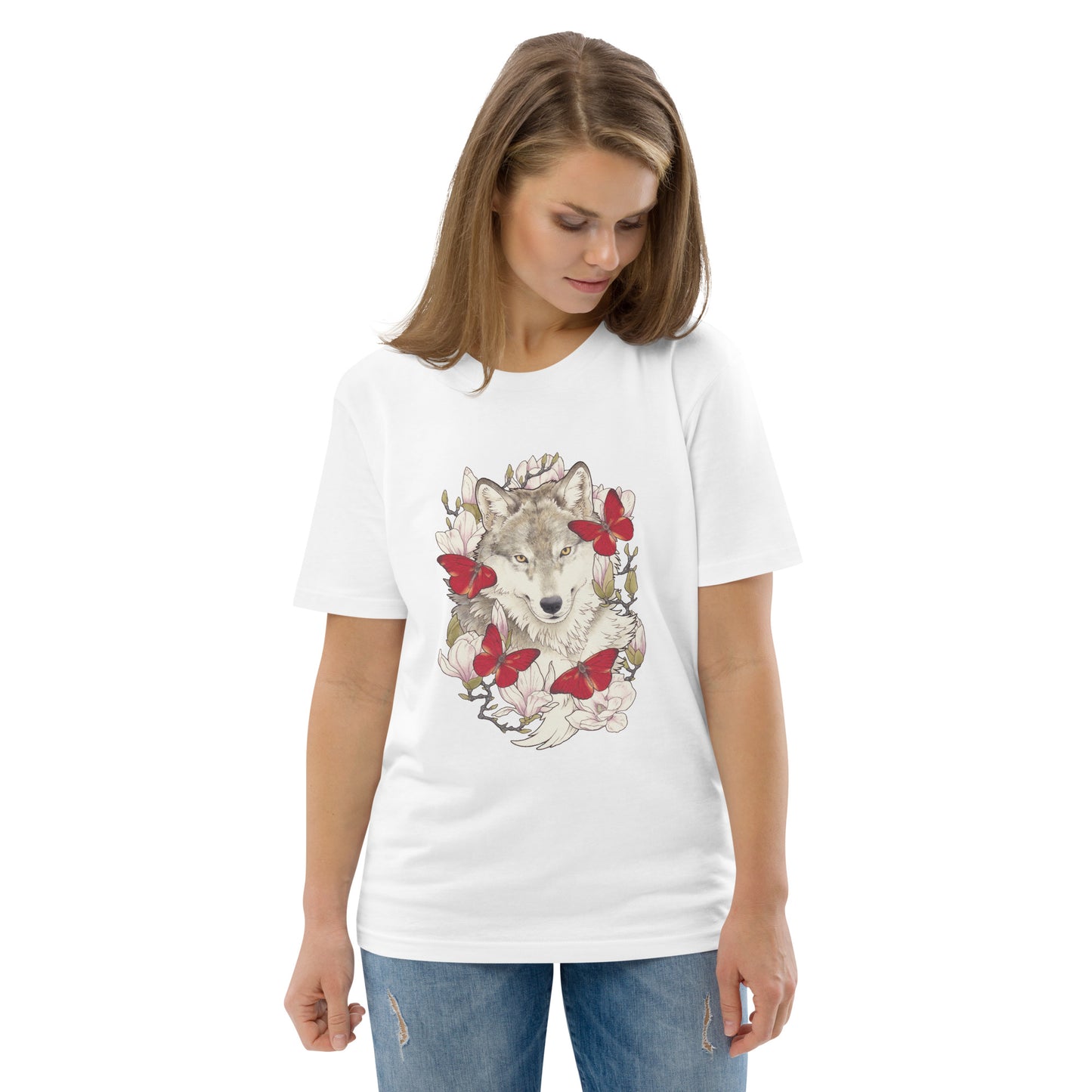 Gray wolf & Magnolia-Unisex organic cotton t-shirt