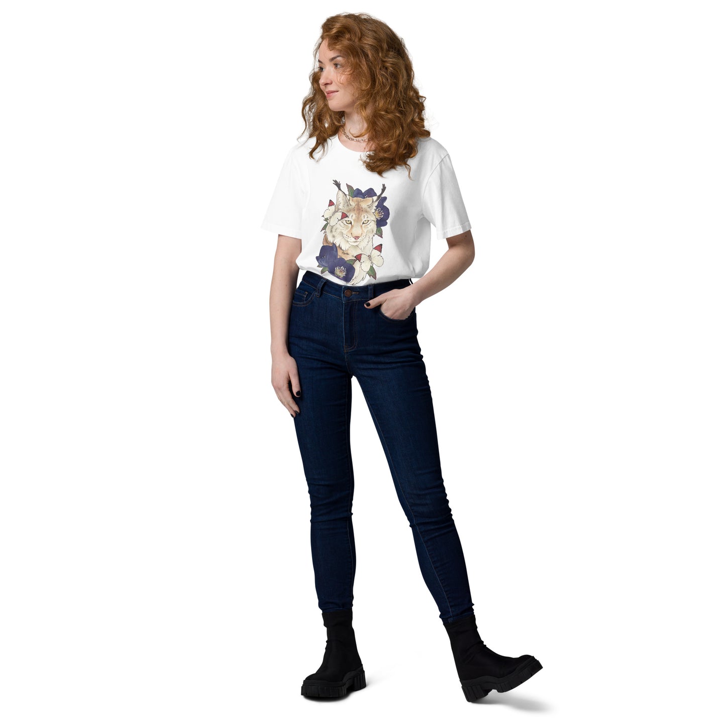 Lynx & black hellebore-Unisex organic cotton t-shirt