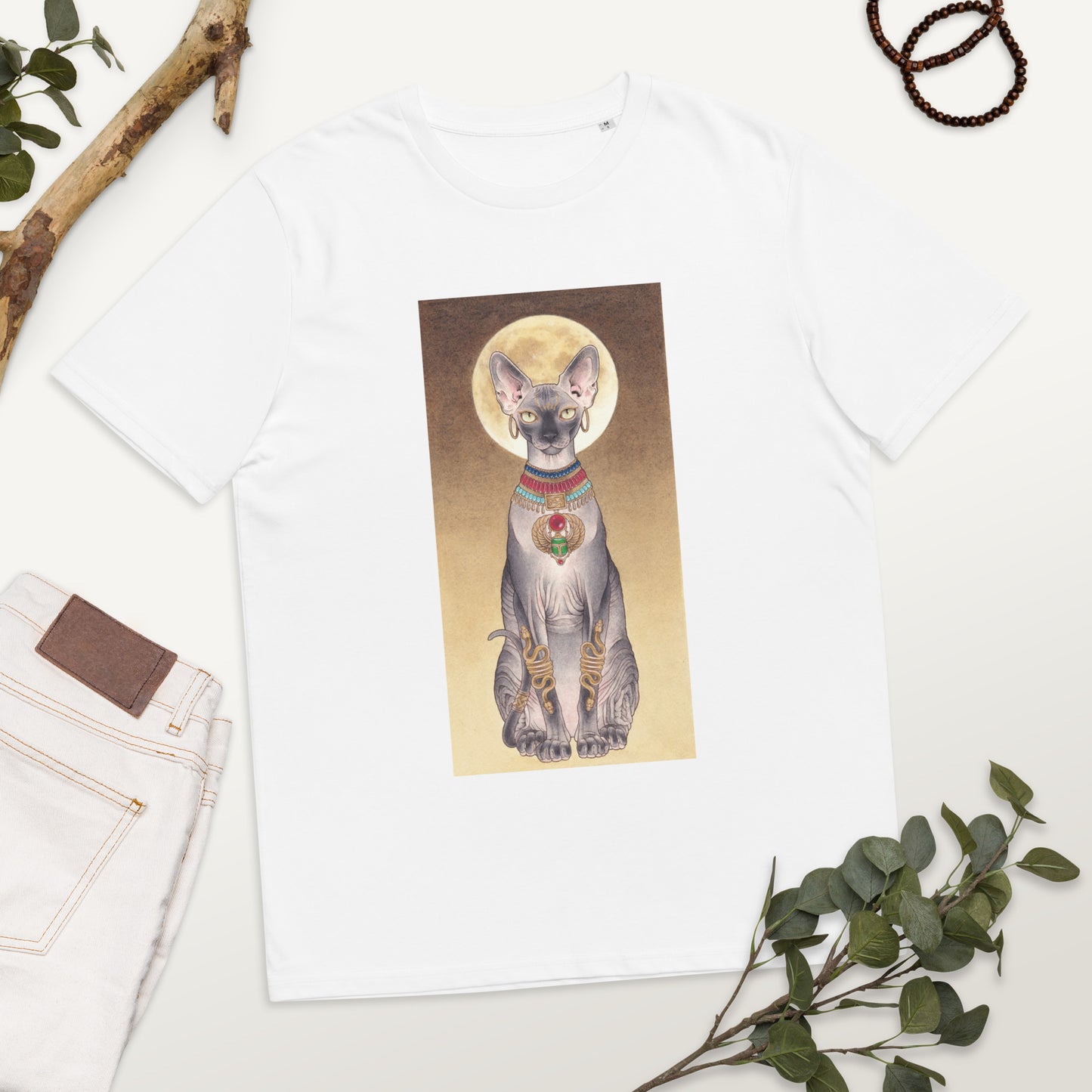 Bastet like Egyptian cat-Unisex organic cotton T-shirt