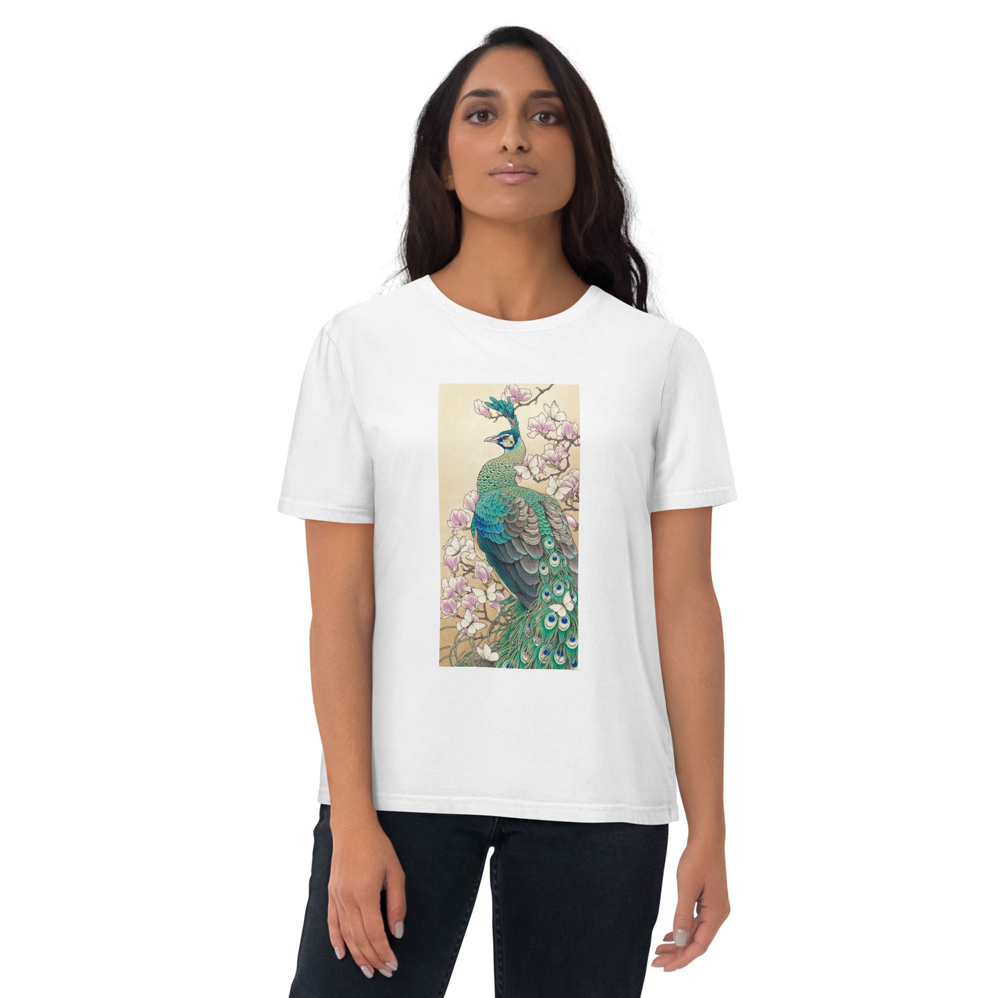 Green peafowl -Unisex organic cotton t-shirt