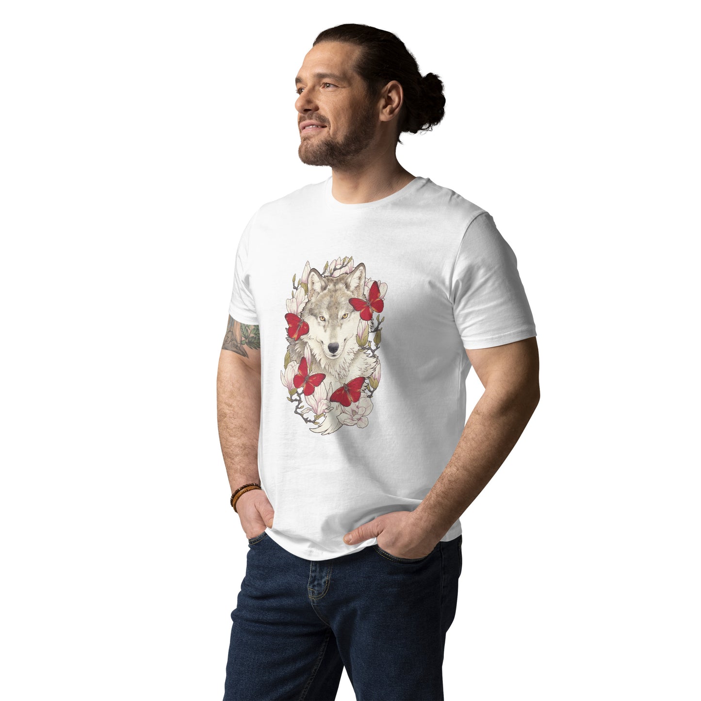 Gray wolf & Magnolia-Unisex organic cotton t-shirt