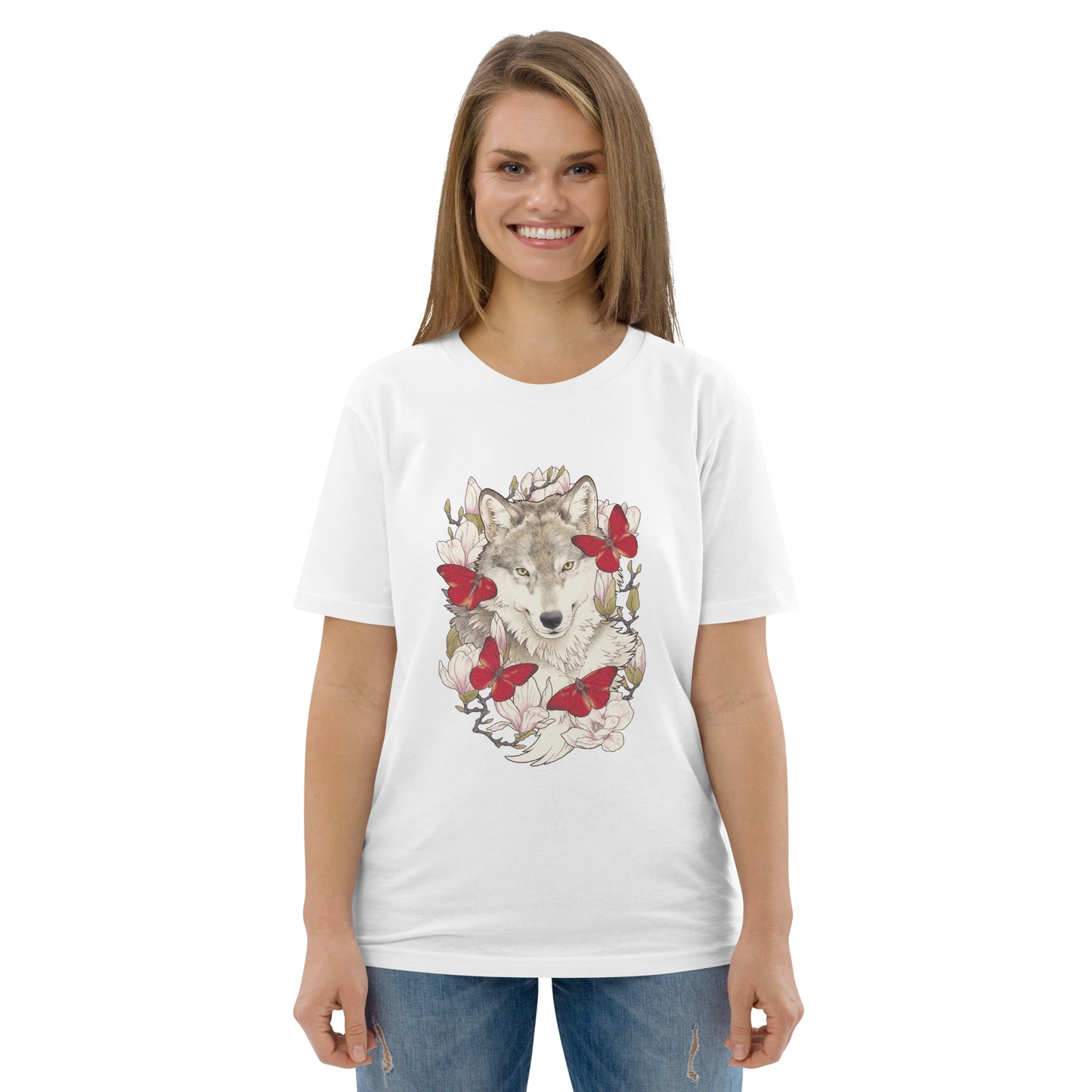 Gray wolf & Magnolia-Unisex organic cotton t-shirt