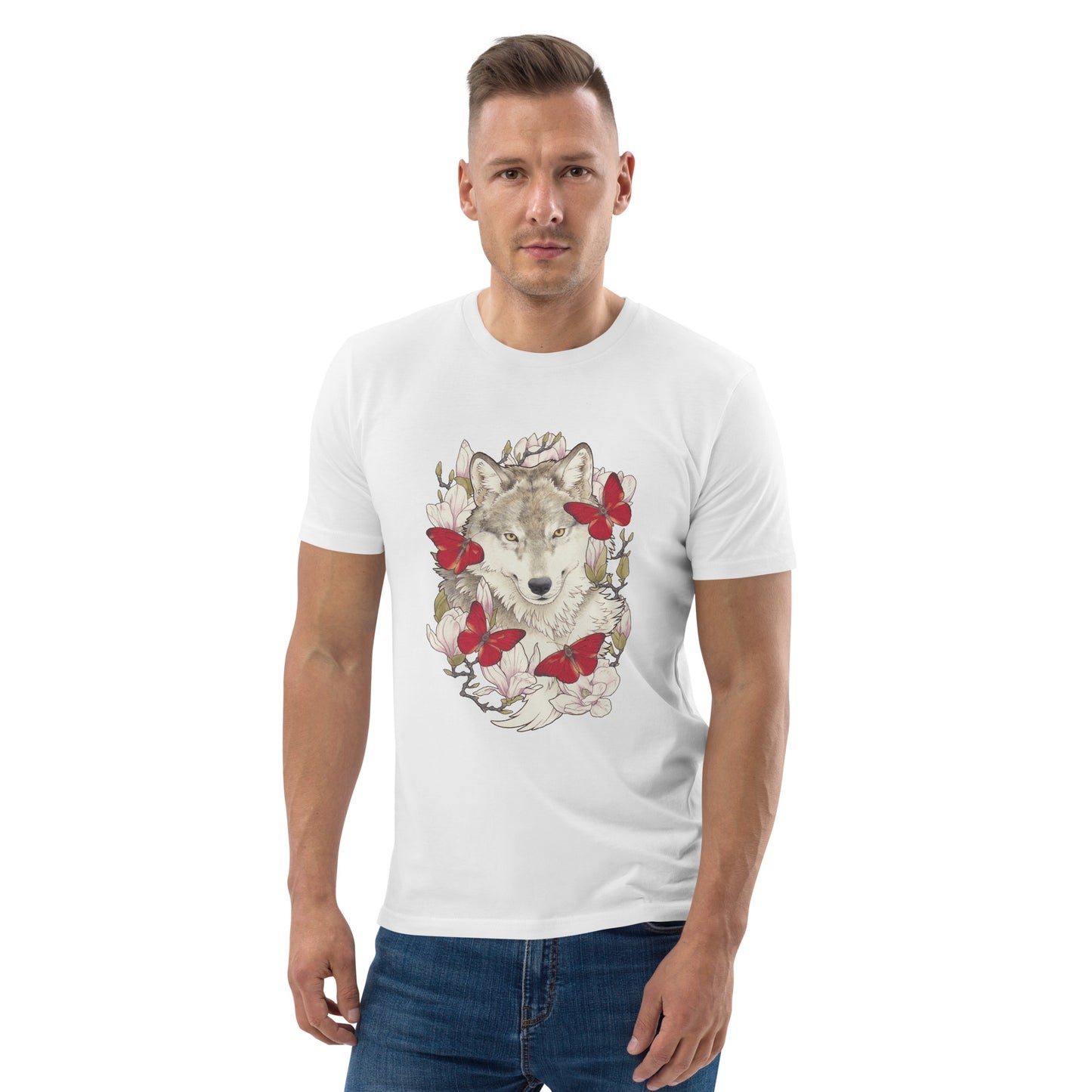 Gray wolf & Magnolia-Unisex organic cotton t-shirt