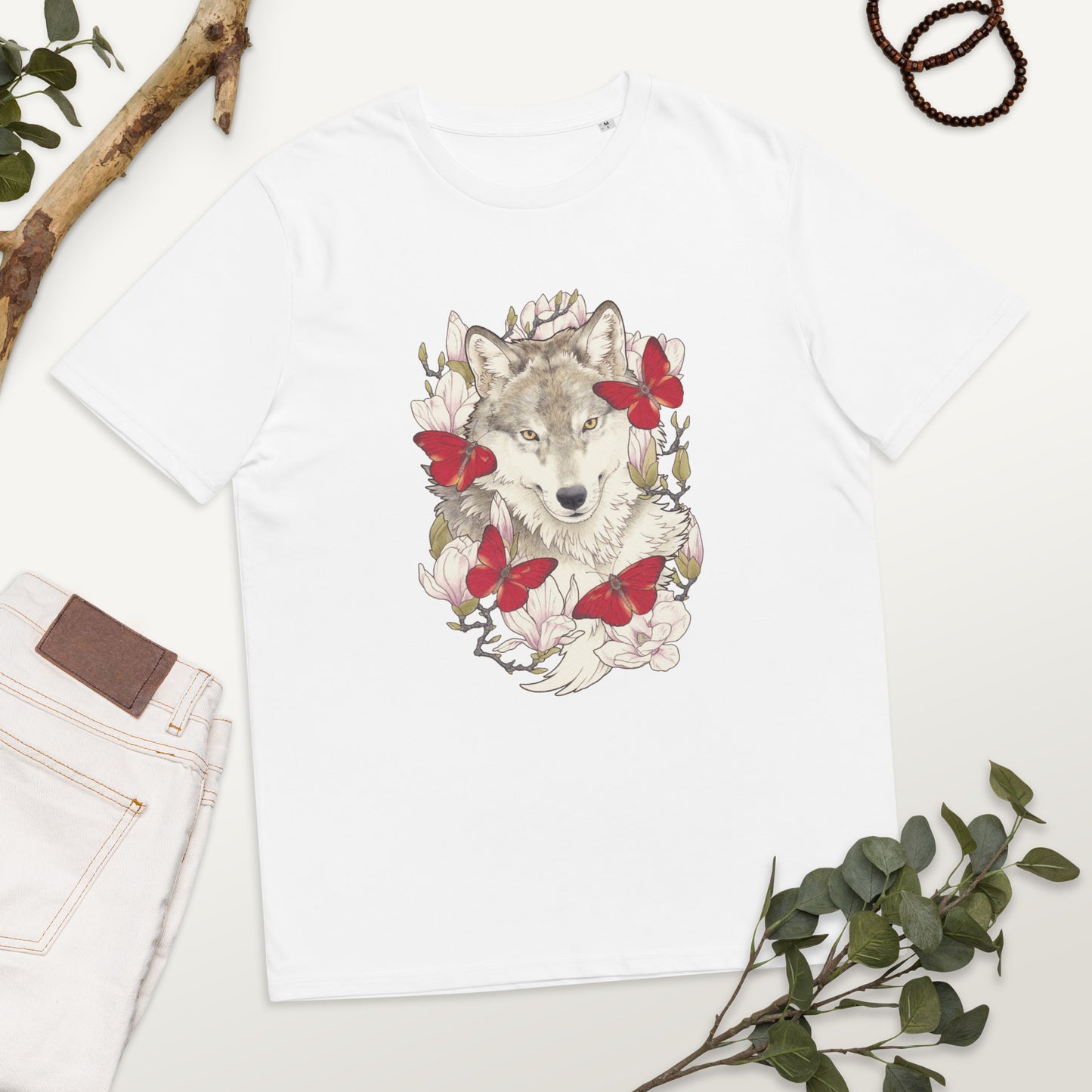 Gray wolf & Magnolia-Unisex organic cotton t-shirt