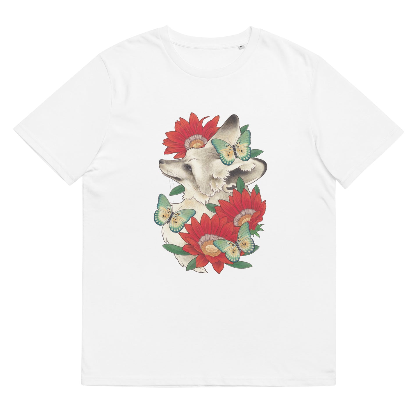 Bat-eared fox & Gazania-Unisex organic cotton t-shirt