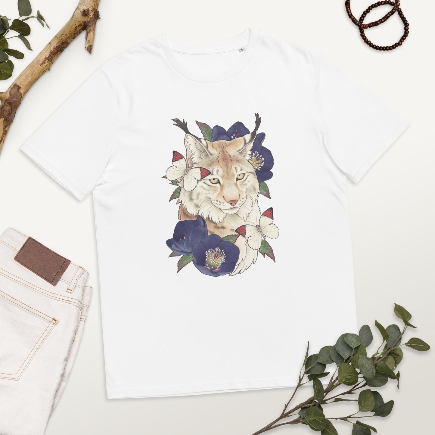 Lynx & black hellebore-Unisex organic cotton t-shirt