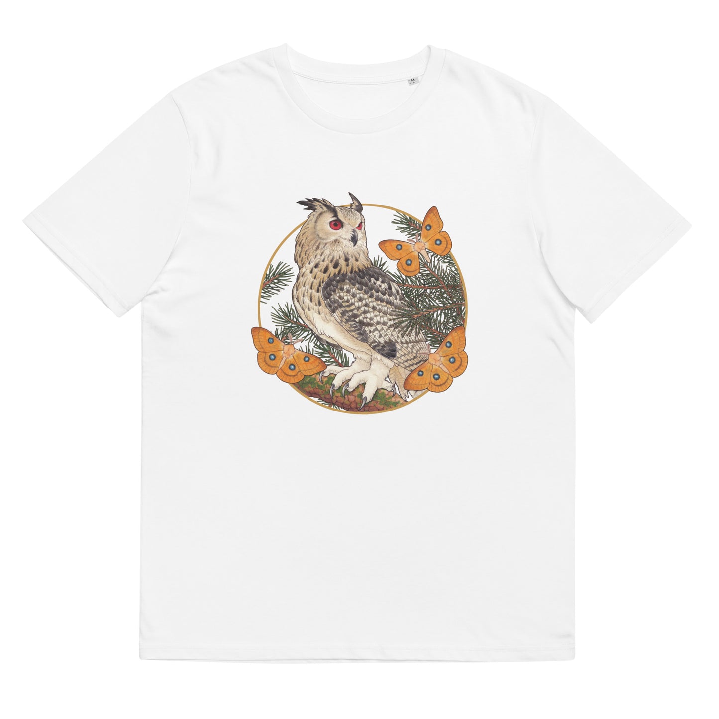 Eagle owl and Pine tree-Unisex organic cotton t-shirt
