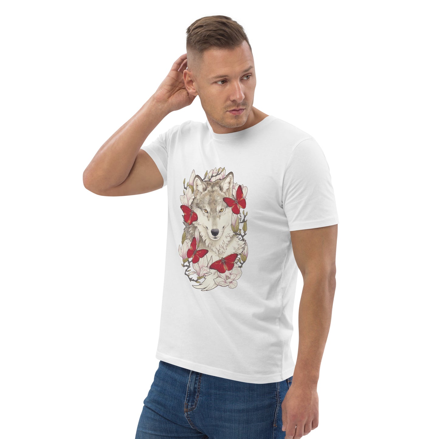 Gray wolf & Magnolia-Unisex organic cotton t-shirt