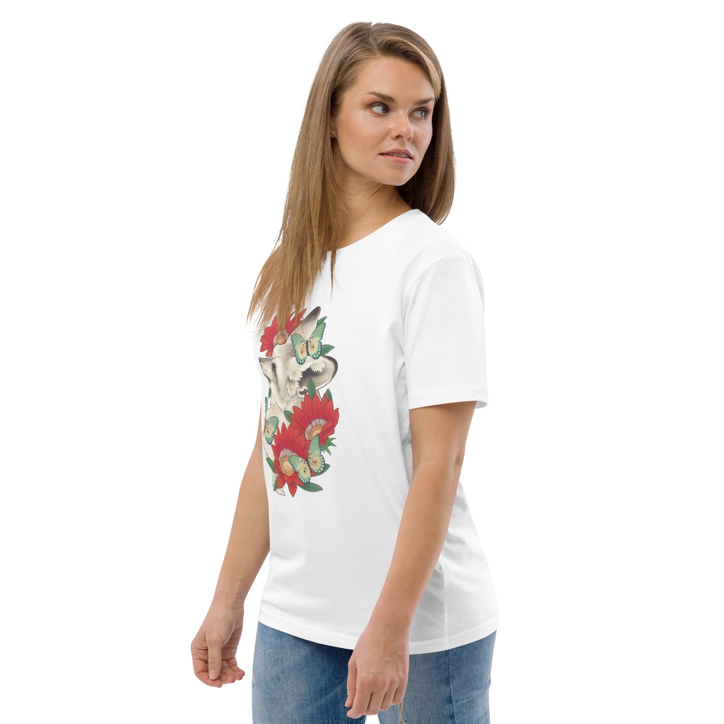 Bat-eared fox & Gazania-Unisex organic cotton t-shirt