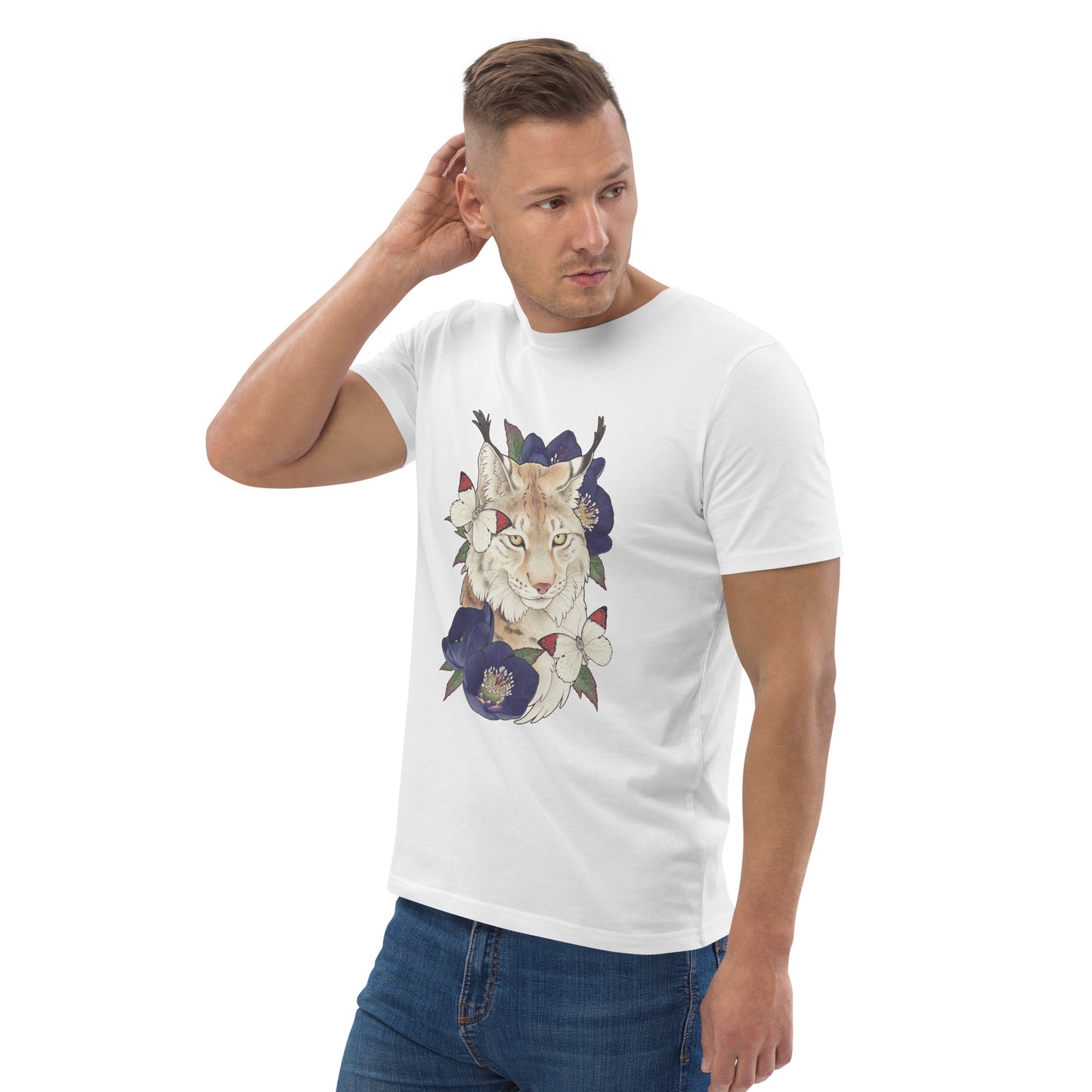 Lynx & black hellebore-Unisex organic cotton t-shirt