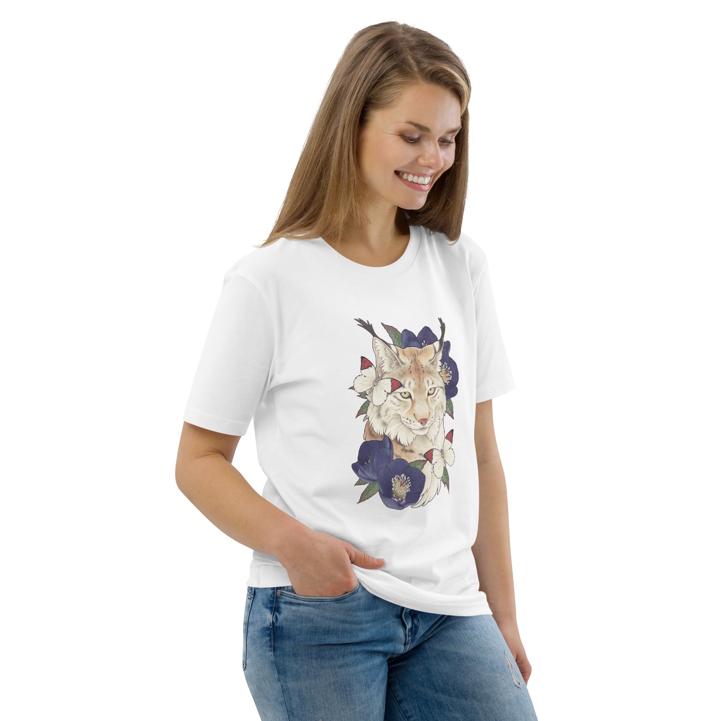 Lynx & black hellebore-Unisex organic cotton t-shirt