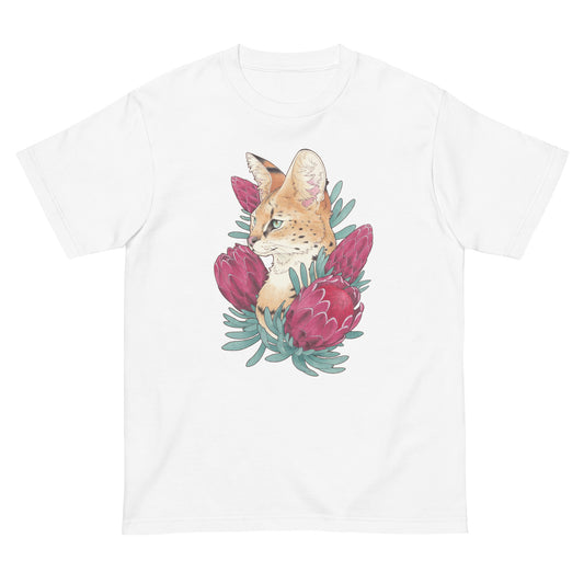 Serval cat & Protea -7.5oz heavy cotton T-shirts