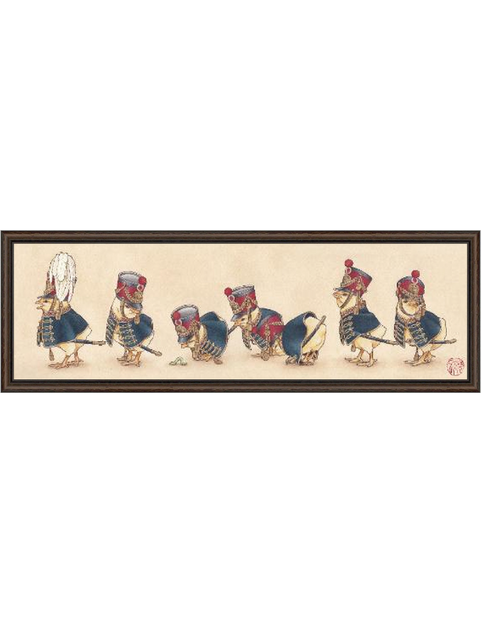 Platoon of chicks ひよこの小隊 (額装付) – SHIMASATOMI museum
